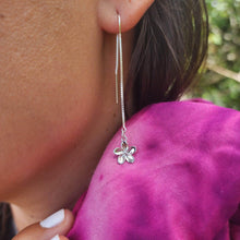 Load image into Gallery viewer, READY TO SHIP Frangipani Charm Threader Earrings - 925 Sterling Silver FJD$ - Adorn Pacific - Earrings
