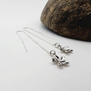 READY TO SHIP Frangipani Charm Threader Earrings - 925 Sterling Silver FJD$ - Adorn Pacific - Earrings