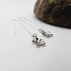 READY TO SHIP Frangipani Charm Threader Earrings - 925 Sterling Silver FJD$ - Adorn Pacific - Earrings