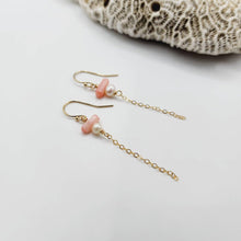 Load image into Gallery viewer, READY TO SHIP Freshwater Pearl &amp; Coral Earrings in 14k Gold Fill - FJD$ - Adorn Pacific - All Products
