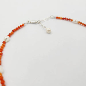 READY TO SHIP Freshwater Pearl & Faceted Glass Bead Choker Necklace - 925 Sterling Silver FJD$ - Adorn Pacific - Necklaces