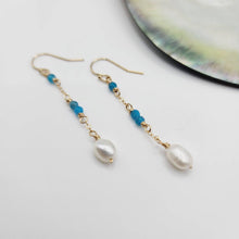 Load image into Gallery viewer, READY TO SHIP Freshwater Pearl &amp; Faceted Glass Beads Earrings in 14k Gold Fill - FJD$ - Adorn Pacific - All Products
