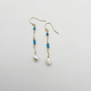 READY TO SHIP Freshwater Pearl & Faceted Glass Beads Earrings in 14k Gold Fill - FJD$ - Adorn Pacific - All Products