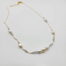 Load image into Gallery viewer, READY TO SHIP Freshwater Pearl &amp; Faceted Glass Beads Necklace in 14k Gold Fill - FJD$ - Adorn Pacific - All Products

