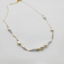 Load image into Gallery viewer, READY TO SHIP Freshwater Pearl &amp; Faceted Glass Beads Necklace in 14k Gold Fill - FJD$ - Adorn Pacific - All Products
