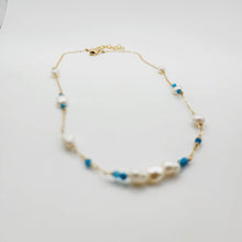 Load image into Gallery viewer, READY TO SHIP Freshwater Pearl &amp; Faceted Glass Beads Necklace in 14k Gold Fill - FJD$ - Adorn Pacific - All Products
