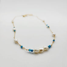 Load image into Gallery viewer, READY TO SHIP Freshwater Pearl &amp; Faceted Glass Beads Necklace in 14k Gold Fill - FJD$ - Adorn Pacific - All Products
