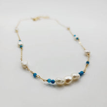 Load image into Gallery viewer, READY TO SHIP Freshwater Pearl &amp; Faceted Glass Beads Necklace in 14k Gold Fill - FJD$ - Adorn Pacific - All Products
