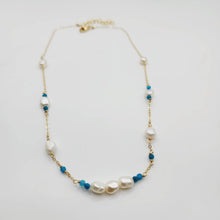 Load image into Gallery viewer, READY TO SHIP Freshwater Pearl &amp; Faceted Glass Beads Necklace in 14k Gold Fill - FJD$ - Adorn Pacific - All Products

