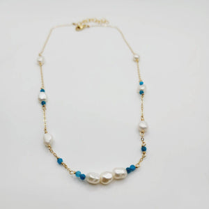 READY TO SHIP Freshwater Pearl & Faceted Glass Beads Necklace in 14k Gold Fill - FJD$ - Adorn Pacific - All Products