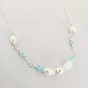 READY TO SHIP Freshwater Pearl & Faceted Glass Beads Necklace in 925 Sterling Silver - FJD$ - Adorn Pacific - All Products