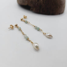Load image into Gallery viewer, READY TO SHIP Freshwater Pearl &amp; Faceted Glass Beads Stud Earrings in 14k Gold Fill - FJD$ - Adorn Pacific - All Products
