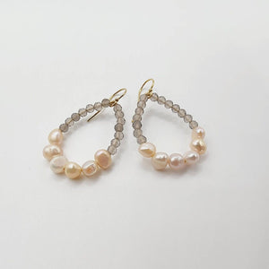 READY TO SHIP Freshwater Pearl & Labradorite Faceted Beads Earrings in 14k Gold Fill - FJD$ - Adorn Pacific - All Products