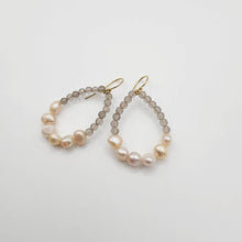 Load image into Gallery viewer, READY TO SHIP Freshwater Pearl &amp; Labradorite Faceted Beads Earrings in 14k Gold Fill - FJD$ - Adorn Pacific - All Products
