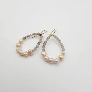READY TO SHIP Freshwater Pearl & Labradorite Faceted Beads Earrings in 14k Gold Fill - FJD$ - Adorn Pacific - All Products