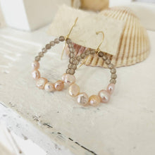 Load image into Gallery viewer, READY TO SHIP Freshwater Pearl &amp; Labradorite Faceted Beads Earrings in 14k Gold Fill - FJD$ - Adorn Pacific - All Products

