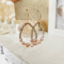 Load image into Gallery viewer, READY TO SHIP Freshwater Pearl &amp; Labradorite Faceted Beads Earrings in 14k Gold Fill - FJD$ - Adorn Pacific - All Products
