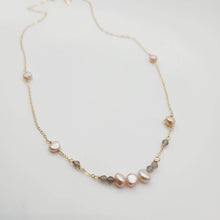 Load image into Gallery viewer, READY TO SHIP Freshwater Pearl &amp; Labradorite Faceted Beads Necklace in 14k Gold Fill - FJD$ - Adorn Pacific - All Products

