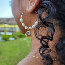 Load image into Gallery viewer, READY TO SHIP Freshwater Pearl &amp; Mermaid Charm Earrings in 14k Gold Fill - FJD$ - Adorn Pacific - All Products
