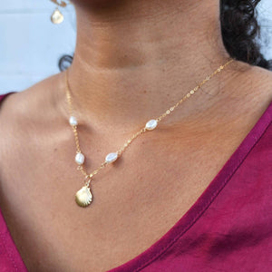 READY TO SHIP Freshwater Pearl & Mermaid Charm Necklace in 14k Gold Fill - FJD$ - Adorn Pacific - All Products