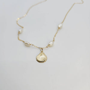 READY TO SHIP Freshwater Pearl & Mermaid Charm Necklace in 14k Gold Fill - FJD$ - Adorn Pacific - All Products