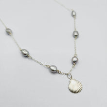 Load image into Gallery viewer, READY TO SHIP Freshwater Pearl &amp; Mermaid Shell Charm Necklace - FJD$ - Adorn Pacific - All Products
