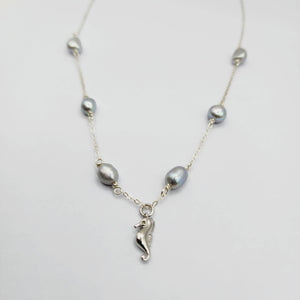 READY TO SHIP Freshwater Pearl & Seahorse Charm Necklace - FJD$ - Adorn Pacific - All Products
