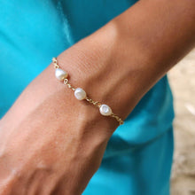 Load image into Gallery viewer, READY TO SHIP Freshwater Pearl Bracelet - 14k Gold Fill FJD$ - Adorn Pacific - All Products
