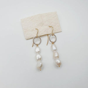 READY TO SHIP Freshwater Pearl Drop Earrings in 14k Gold Fill & 925 Sterling Silver - FJD$ - Adorn Pacific - All Products