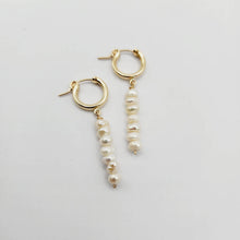 Load image into Gallery viewer, READY TO SHIP Freshwater Pearl Huggie Drop Earrings - 14k Gold Fill FJD$ - Adorn Pacific - 
