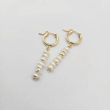 Load image into Gallery viewer, READY TO SHIP Freshwater Pearl Huggie Drop Earrings - 14k Gold Fill FJD$ - Adorn Pacific - 
