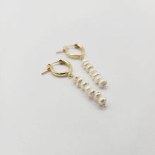 Load image into Gallery viewer, READY TO SHIP Freshwater Pearl Huggie Drop Earrings - 14k Gold Fill FJD$ - Adorn Pacific - 
