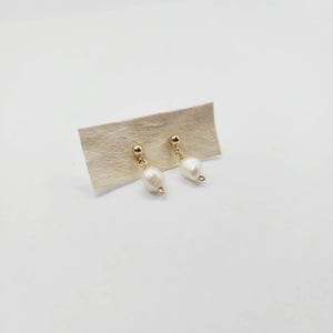 READY TO SHIP - Freshwater Pearl Stud Earrings - 14k Gold Fill FJD$ - Adorn Pacific - Earrings