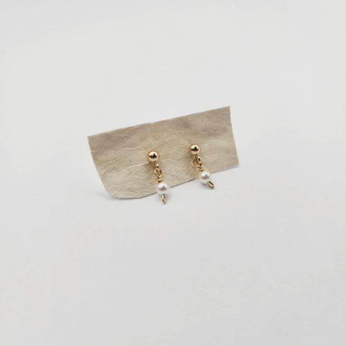 READY TO SHIP - Freshwater Pearl Stud Earrings - 14k Gold Fill FJD$ - Adorn Pacific - Earrings