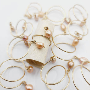 READY TO SHIP - Freshwater Pearl Twist Layer Ring - 14k Gold Fill FJD$ - Adorn Pacific - Rings