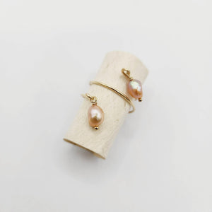 READY TO SHIP - Freshwater Pearl Twist Layer Ring - 14k Gold Fill FJD$ - Adorn Pacific - Rings
