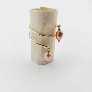 READY TO SHIP - Freshwater Pearl Twist Layer Ring - 14k Gold Fill FJD$ - Adorn Pacific - Rings