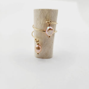 READY TO SHIP - Freshwater Pearl Twist Layer Ring - 14k Gold Fill FJD$ - Adorn Pacific - Rings
