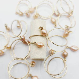 READY TO SHIP - Freshwater Pearl Twist Layer Ring - 14k Gold Fill FJD$ - Adorn Pacific - Rings