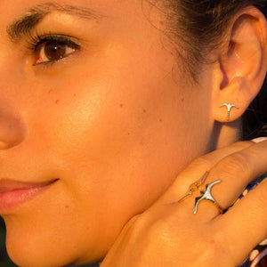 READY TO SHIP Frigate Bird Stud Earrings - 9k Solid Gold FJD$ - Adorn Pacific - All Products