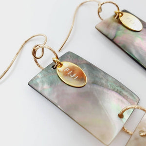READY TO SHIP Geometric Mother of Pearl Shell Earrings - 14k Gold Filled FJD$ - Adorn Pacific - All Products