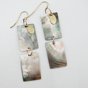 READY TO SHIP Geometric Mother of Pearl Shell Earrings - 14k Gold Filled FJD$ - Adorn Pacific - All Products