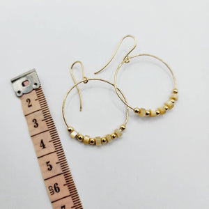 READY TO SHIP - Glass & Gold Bead Hoop Earrings - 14k Gold Fill FJD$ - Adorn Pacific - Earrings