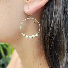 Load image into Gallery viewer, READY TO SHIP - Glass &amp; Gold Bead Hoop Earrings - 14k Gold Fill FJD$ - Adorn Pacific - Earrings
