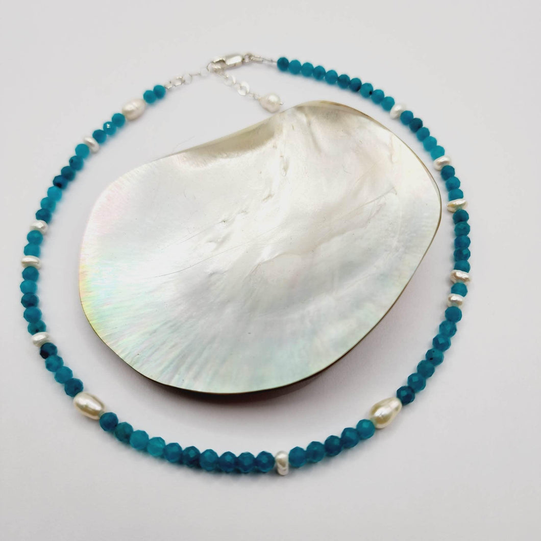 READY TO SHIP Glass Bead & Freshwater Pearl Choker Necklace - 925 Sterling Silver FJD$ - Adorn Pacific - Earrings