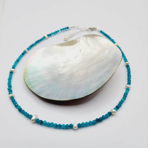 READY TO SHIP Glass Bead & Freshwater Pearl Choker Necklace - 925 Sterling Silver FJD$ - Adorn Pacific - Earrings