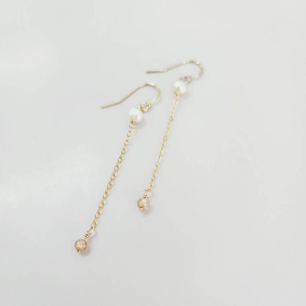 READY TO SHIP - Glass Bead & Pearl Drop Earrings - 14k Gold Fill FJD$ - Adorn Pacific - Earrings