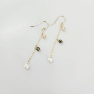 READY TO SHIP - Glass Bead & Pearl Drop Earrings - 14k Gold Fill FJD$ - Adorn Pacific - Earrings