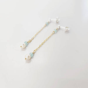 READY TO SHIP - Glass Bead & Pearl Stud Earrings - 14k Gold Fill & 925 Sterling Silver FJD$ - Adorn Pacific - Earrings