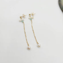 Load image into Gallery viewer, READY TO SHIP - Glass Bead, Coral &amp; Pearl Stud Earrings - 14k Gold Fill FJD$ - Adorn Pacific - Earrings
